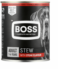 Boss Dog Food Wet Stew Steak Flavour Adult 1-6 Years ( 6 cans x 775g)