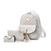 BP-SC5180, Ladies PU Backpack with Sub-Bag and Mini Purse - White