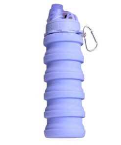 BPA Free Outdoor Collapsible Silicone Water Bottle with Hook - Taro