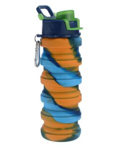 BPA- Free Silicone Water Bottle 500ml Adjustable to 225ml - Orange