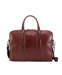 Brando 15" Slimline Leather Laptop Briefcase