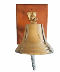 Brass Bell on Wood Plaque