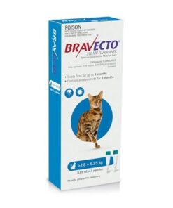 Bravecto Med Spot-On for Cats (2.8-6.25kg) D/Blue