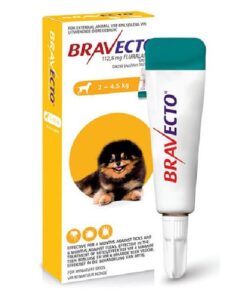 Bravecto Tick & Flea Spot-On Dog Mini 2 - 4.5kg (Yellow box)