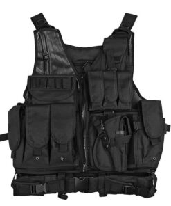 Breathable Tactical Vest with Numerous Pouches - Black