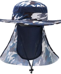Breathable Wide Brim UV Protection Sun Hat - Navy Blue