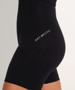 Breeth Breathable Comfortable Cotton High Waist Travel Shorts - Black - UK 6