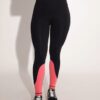 Breeth Comfortable Cotton Womens Leggings Extra Long Length Black & Coral - UK 8
