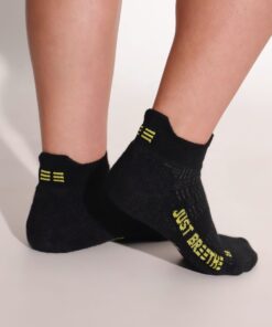Breeth Comfortable Cushioned Coolmax Tab Extra Low Cut Travel Socks - Black - L