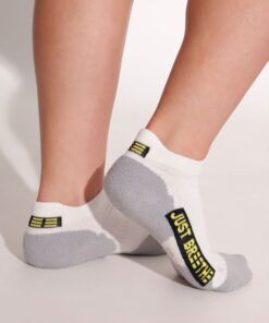 Breeth Comfortable Cushioned Coolmax Tab Extra Low Cut Travel Socks - White - XL