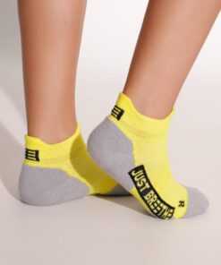 Breeth Comfortable Cushioned Coolmax Tab Extra Low Cut Travel Socks Yellow - XL