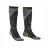 Bridgedale Ski Midweight Over Calf Mens Sock - Gunmetal/Stone - 6-8.5