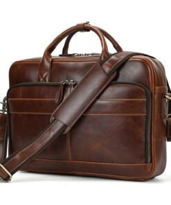 Briefcase Business Shoulder Bag Leather Messenger's Computer Laptop Bag 15'