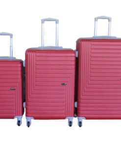 Bright Red ABS Plastic Hard-Shell Suitcase Set with Spinner Wheels -3 Piece