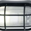 Bright Star Lighting - Outdoor Oval PVC Bulkhead with Grid - Black
