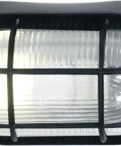 Bright Star Lighting - Outdoor Oval PVC Bulkhead with Grid - Black