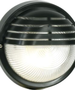 Bright Star Lighting - Outdoor Round PVC Bulkhead with Slatted Eyelid - Black