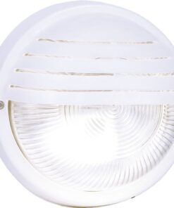 Bright Star Lighting - Outdoor Round PVC Bulkhead with Slatted Eyelid - White