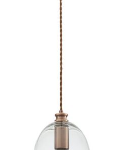 Bright Star Lighting Red Bronze Cord Pendant with Clear Glass