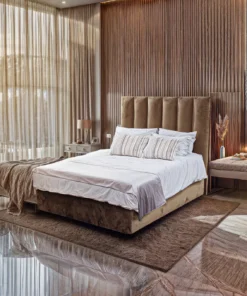 Brooklyn Headboard & Bed Base, Beige