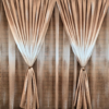 Brown And White Theme Curtain & Lace (Width 500cm Width 240cm)