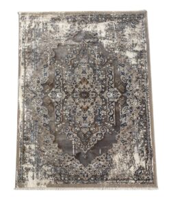 Brown Beige Floral Soft Small Rug - 170 x 120 cm