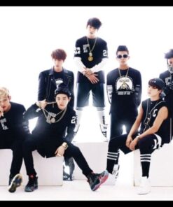 BTS - Black and White Poster with Black Frame