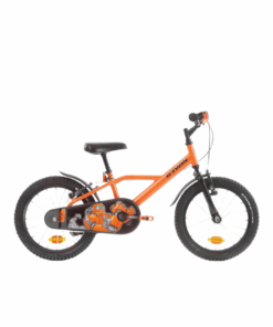 Btwin Kids' 16-Inch, Chain Guard, Easy-Braking Bike - Orange
