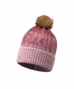 Buff Knitted Hat Nisse - Tibetan Red