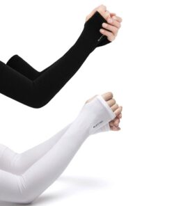 BUFFTEE Compression Arm Sleeves - Cool & Warm Sleeves - Unisex 2 Pack BW