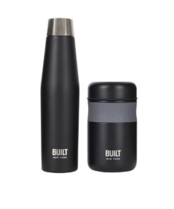 BUILT Apex Insulated Water Bottle and Insulated Food Flask Set - BLACK