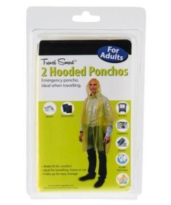 Bulk Pack 4 x Emergency Twin Pack Plastic Poncho With Hood