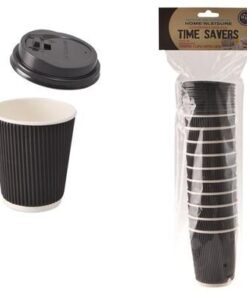 Bulk Pack 4 x Paper Picnic Cups Pack Of 10 With 250ml Lids