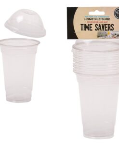 Bulk Pack 4 X Picnic Cups With Dome Lid Clear 10pcs Per pack