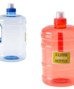 Bulk Pack 4 x Water Bottle Plastic 2 Litre with Handle