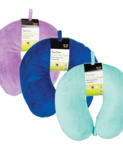 Bulk Pack x 3 Travel Neck-Pillow With Fastener (Foam Filled)