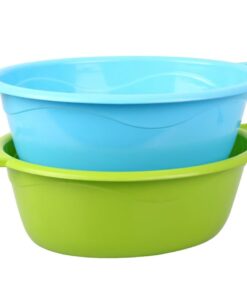 Bulk Pack x 4 Basin Plastic 34x48x16cm Oval 10l