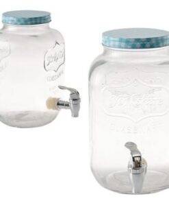 Bulk Pack x2 Glass Beverage 4L Dispenser with Tap