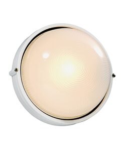 Bulkhead - Round Large Plain - Black - PL 2x13w - 2 Pack