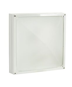 Bulkhead - Square Small Plain - White - 1xE27 - 2 Pack