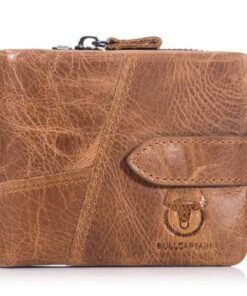 Bullcaptain Angus Genuine Leather Slim Bifold RFID Blocking Men's Wallet - Light Brown