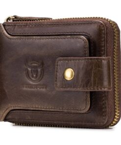 Bullcaptain Colt RFID Blocking Men's Bifold Genuine Leather Wallet - Brown