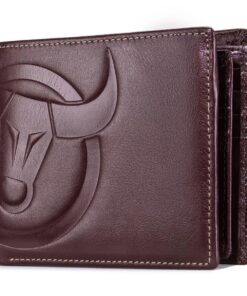 Bullcaptain Men's Bifold Leather Wallet Brown