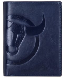 Bullcaptain Taurus Genuine Leather Slim Bifold RFID Blocking Men's Wallet - Blue