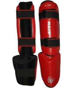 Bulls Karate Shin Guard - Medium - Red