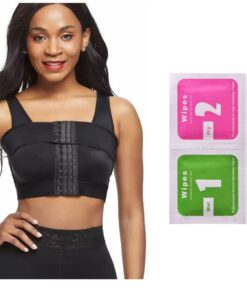 Bundle- Non Wired High Resistance Compression Recovery Bra Post Surgery - Black - 2XL