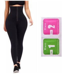 Bundle - Tummy Snatch High Waist Leggings with HOOKS- Wardrobenthings - Black - M