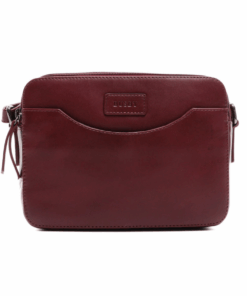 Busby Jackie Leather Double Zip Crossbody Bag - Red