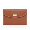 Busby Jessica Leather Travel Flap Purse with 7 Card Slots - Tan