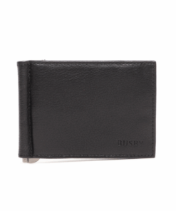 Busby Thatcher Leather Money Clip Wallet - Black